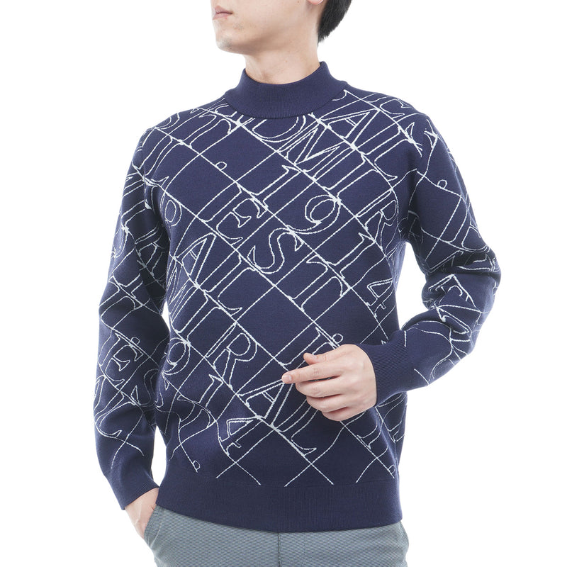 Diamond Logo Jacquard Mock Neck Sweater ADMA676 – ADMIRAL