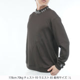 ワッフル 長袖モックネックシャツ　ADMA654