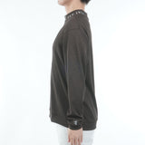 ワッフル 長袖モックネックシャツ　ADMA654