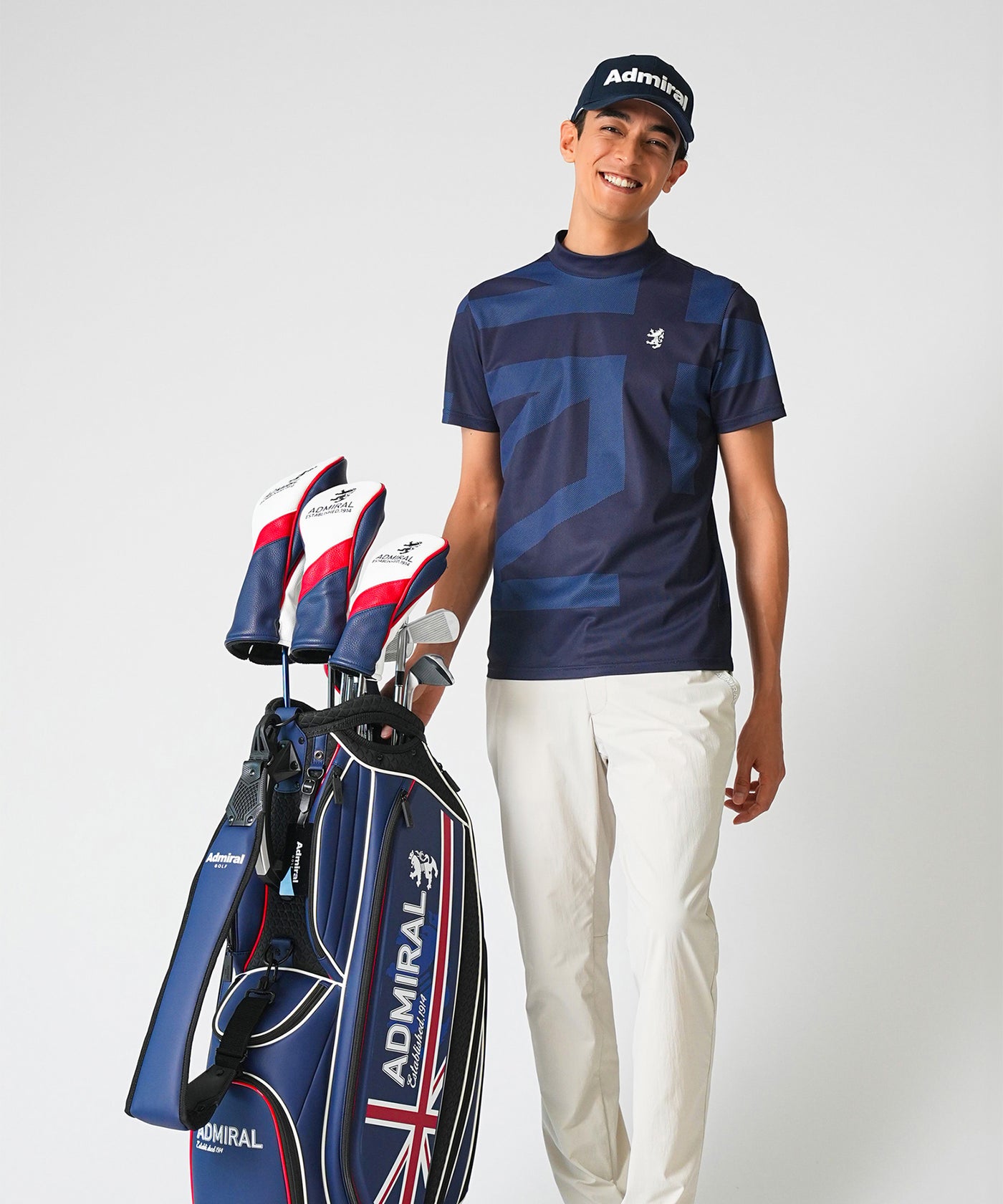 美品！Admiral メンズゴルフパンツ ズボン Lサイズ 春夏用 アドミラル