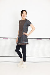アシンメトリーフラワーチェックTEE　ATLA657