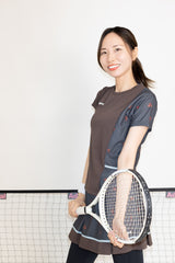 アシンメトリーフラワーチェックTEE　ATLA657