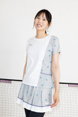 アシンメトリーフラワーチェックTEE　ATLA657