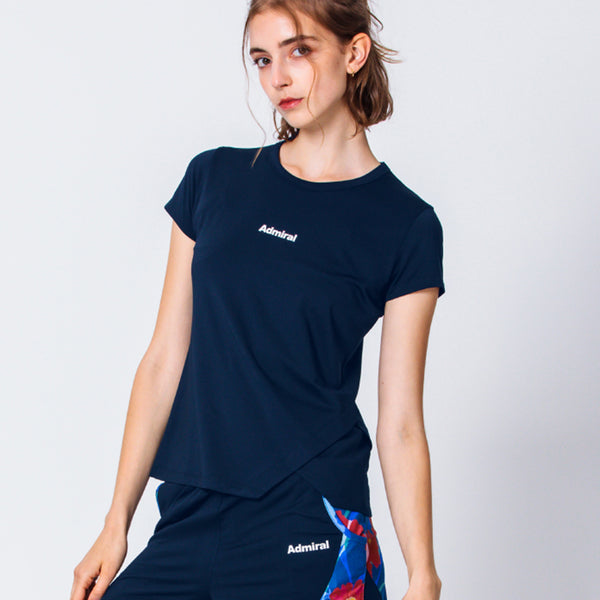 Admiral テニス　トップス　ブラック　M キルトプリントブロックスイッチTEE ATLA442 – ADMIRAL