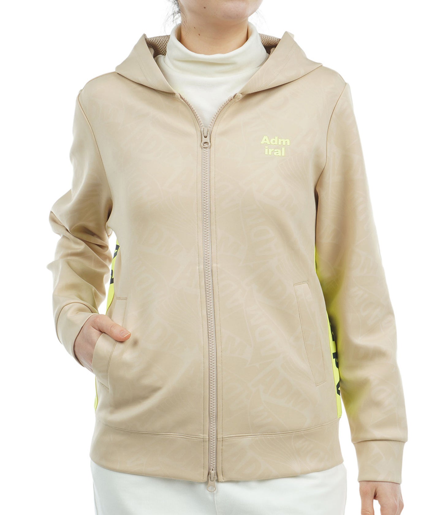 Admiral - coco 中古 アドミラルゴルフ Admiral Golf メンズ ウィンドブレーカー LL グレー 2WAY ダブルジップ フード付き 中古 メンズ アドミラルゴルフ Admiral Golf ウィンドブレーカー