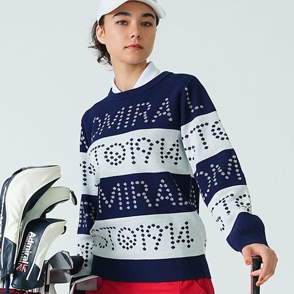 ゴルフ&ロゴボーダー クルーセーター ADLA464 – ADMIRAL