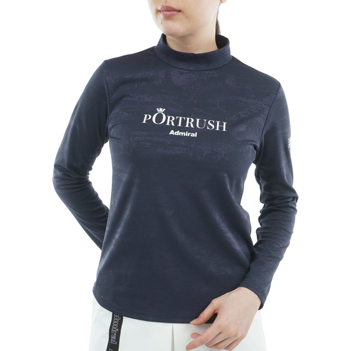 Golf Jacquard Long Sleeve Mock Neck Shirt ADLA555