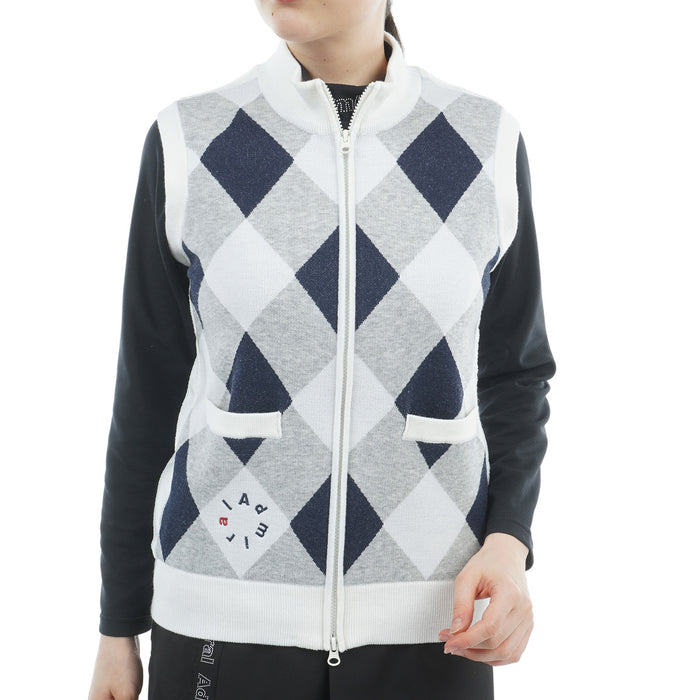 Argyle Back Boa Zip Vest ADLA576