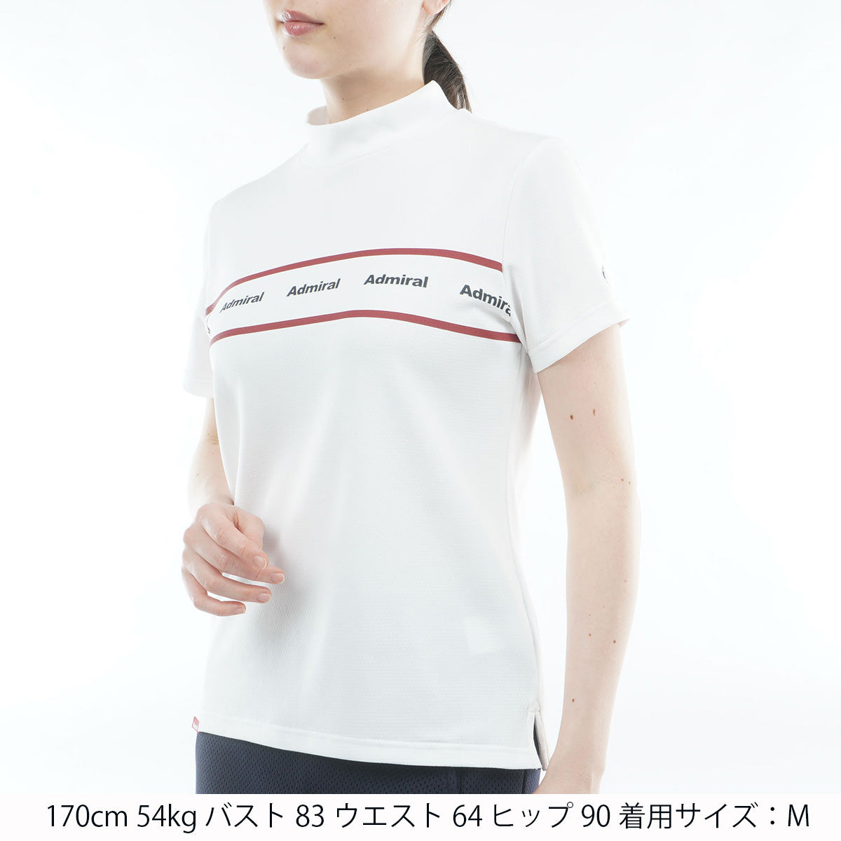 Admiral ホワイト Tシャツ Sサイズ カラタッチ＋(PLUS) カラーロゴモックネックシャツ ADLA608 – ADMIRAL