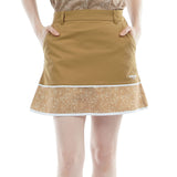 Dry Mesh Leaf Pattern Flared Skirt ADLA620