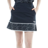 Dry Mesh Leaf Pattern Flared Skirt ADLA620