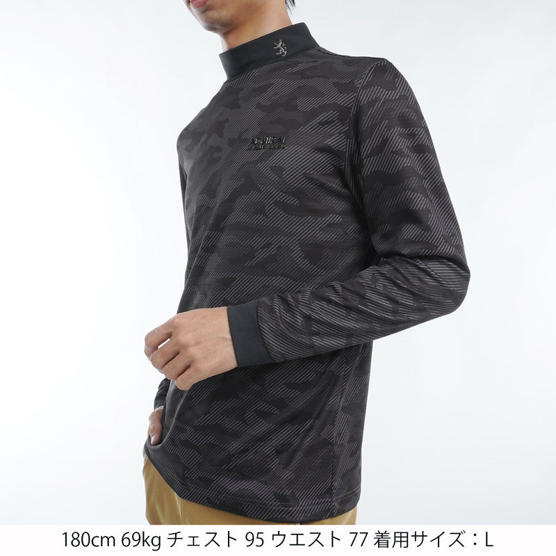 裏起毛 カモフラプリント ハイネックシャツ  ADMA483