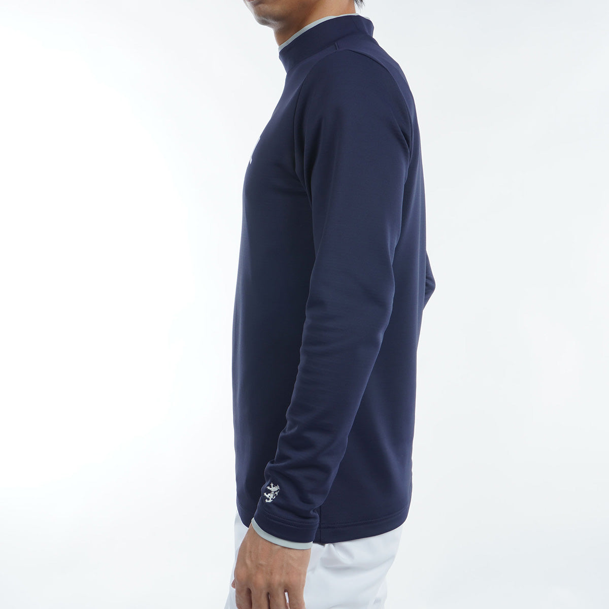 Admiral golf モックネック シャツ　ネイビー セール・アウトレット】ストレッチ 裏起毛 モックネック長袖