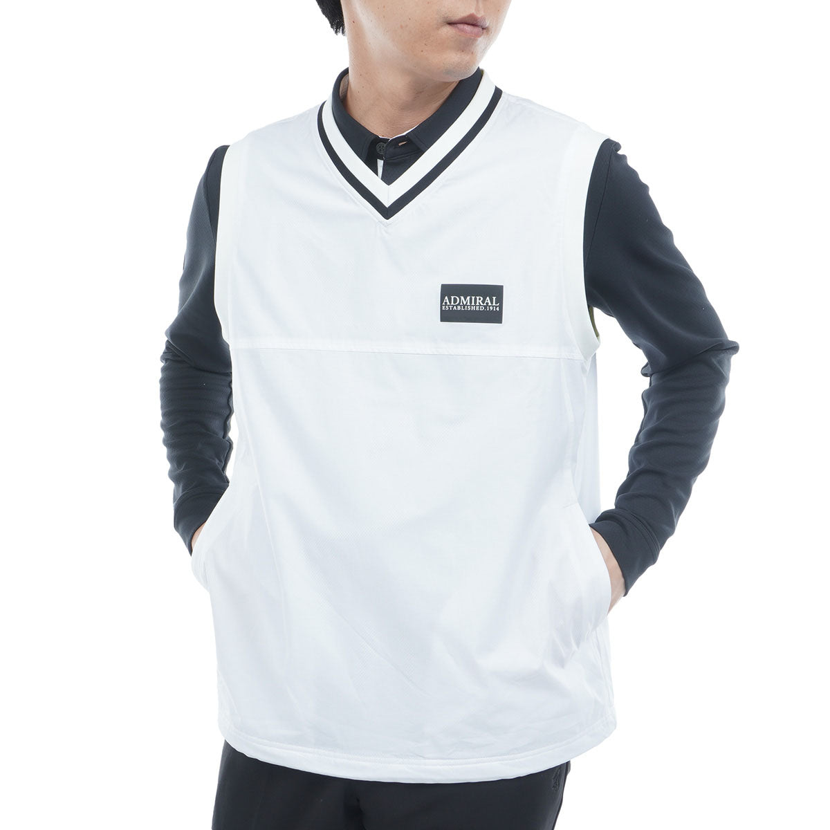 ADMIRAL メンズ ベスト リバーシブル ADMIRAL アドミラル リバーシブル 中綿ベスト ブラック系 LL ゴルフ