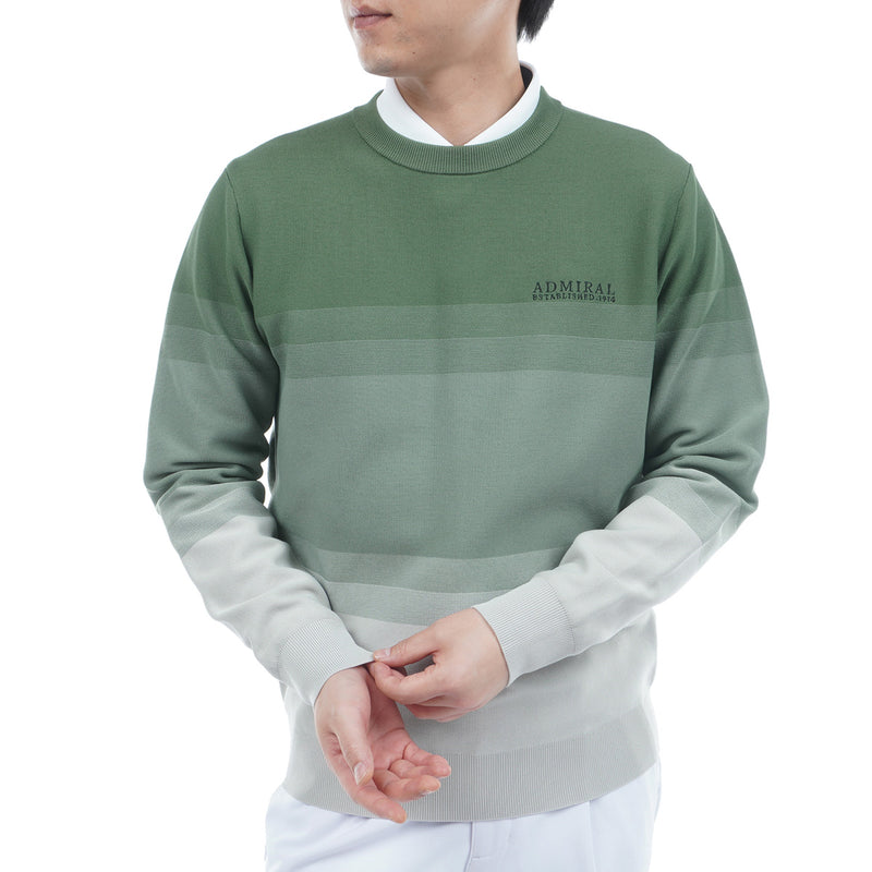 グラデーションボーダー クルーネックセーター ADMA556