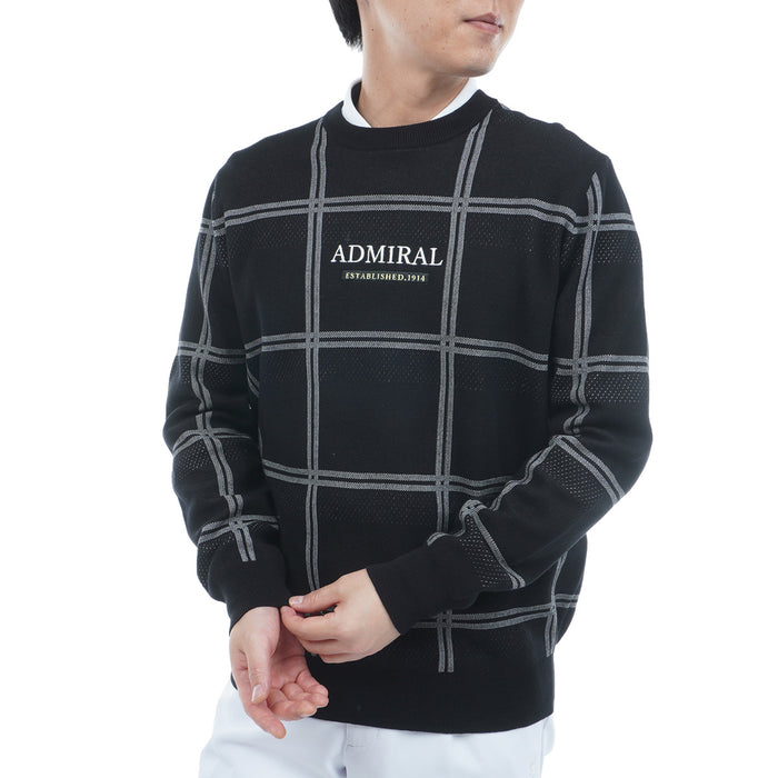 Windowpane Crew Neck Sweater ADMA558