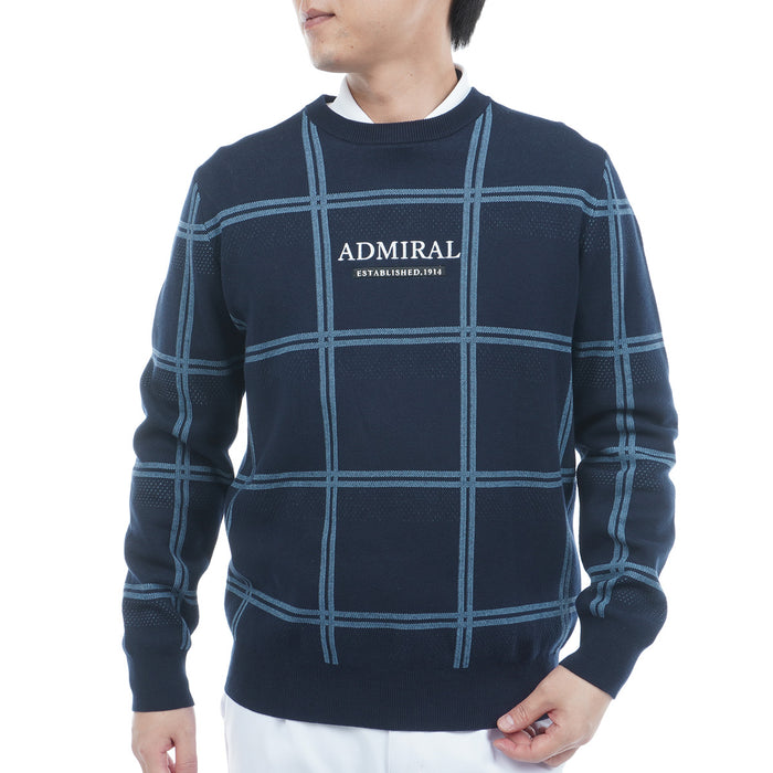 Windowpane Crew Neck Sweater ADMA558