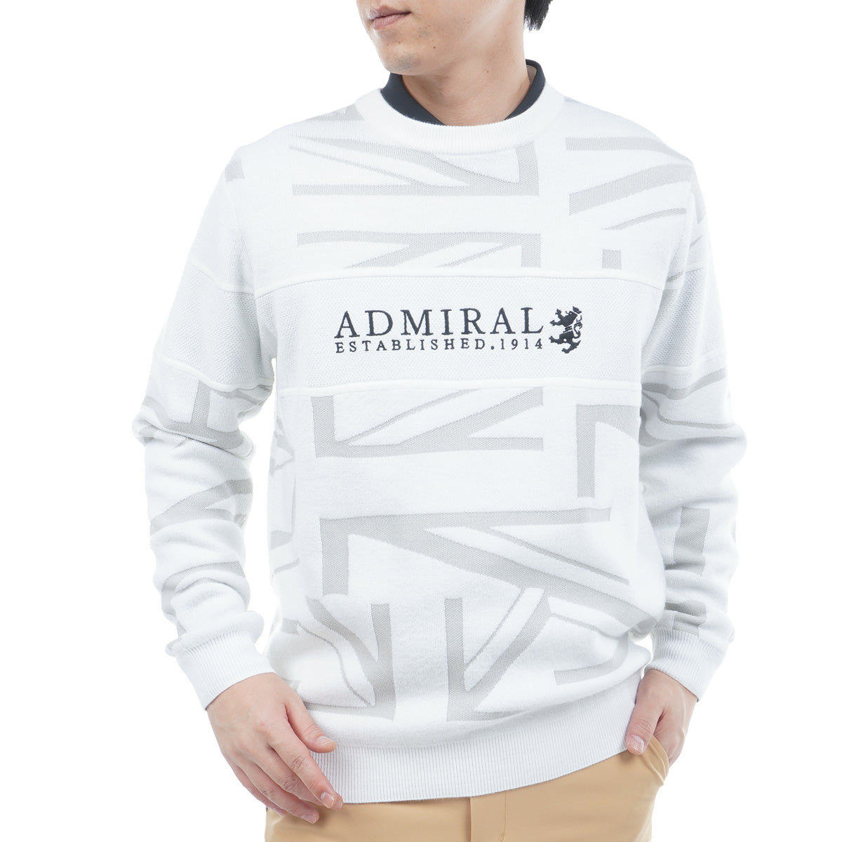 17600円★アドミラル スタートレイルジャカード モックネックセーター ★Ｌ 17600円☆アドミラル スタートレイルジャカード モックネック