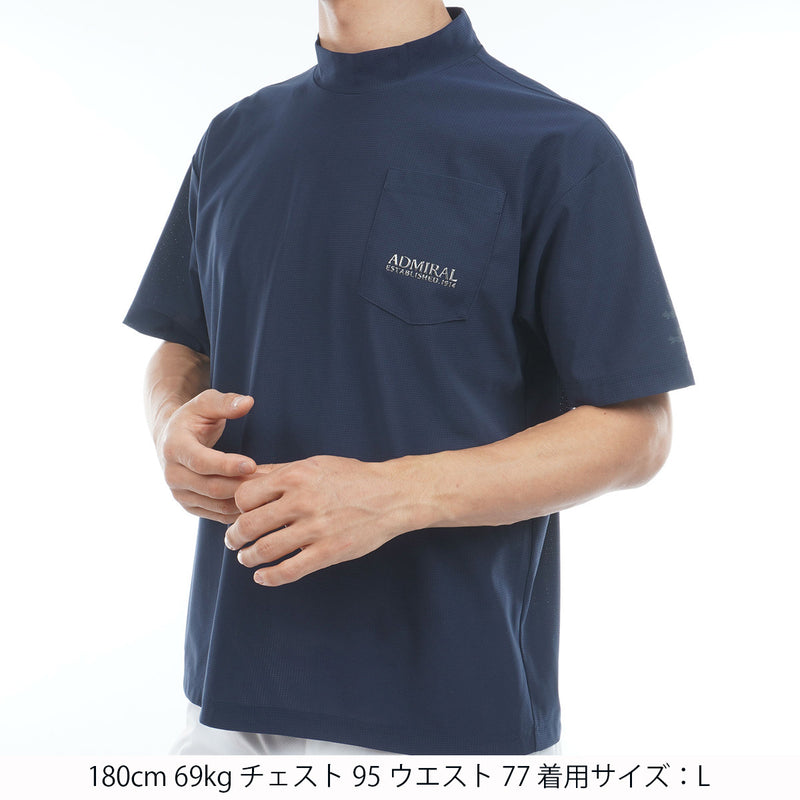 Admiral ネイビー 半袖Tシャツ ワイドサイズ メッシュモックネックシャツ ADMA628 – ADMIRAL