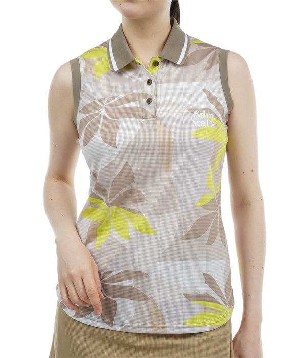 Resort Pattern Sleeveless Polo Shirt ADLA437
