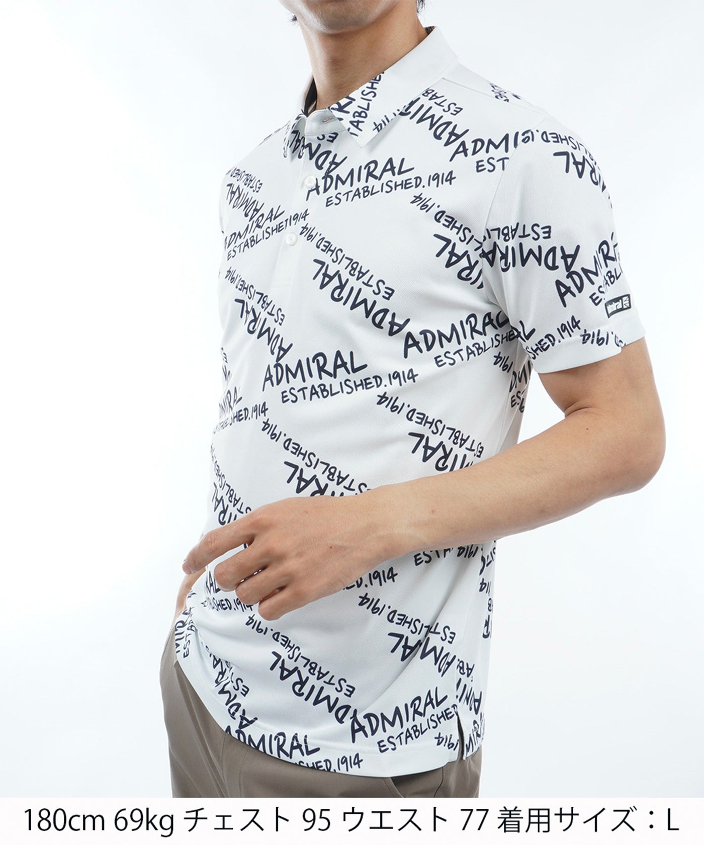 アドミラル スプレーロゴプリント ポロシャツ（NAVY／L） スプレーロゴプリント ポロシャツADMA310 – ADMIRAL