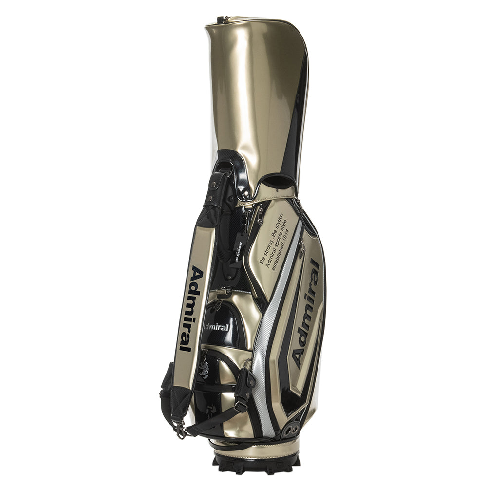 F　新品未使用品　admiral ゴルフキャディバッグ グレー/イエロー Admiral Golf アドミラルゴルフ カートキャディバッグ ロゴ
