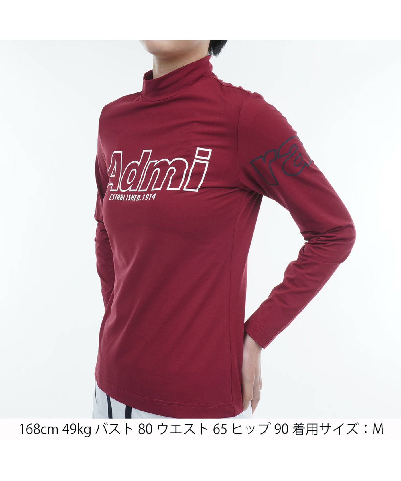 新品　Admiral トップス　Ｍ Big Logo Mock Neck Long Sleeve Shirt ADLA362 – ADMIRAL