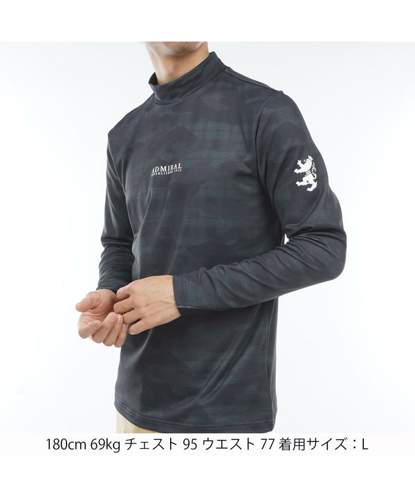発熱ストレッチ　カモフラ　ハイネックシャツADMA383
