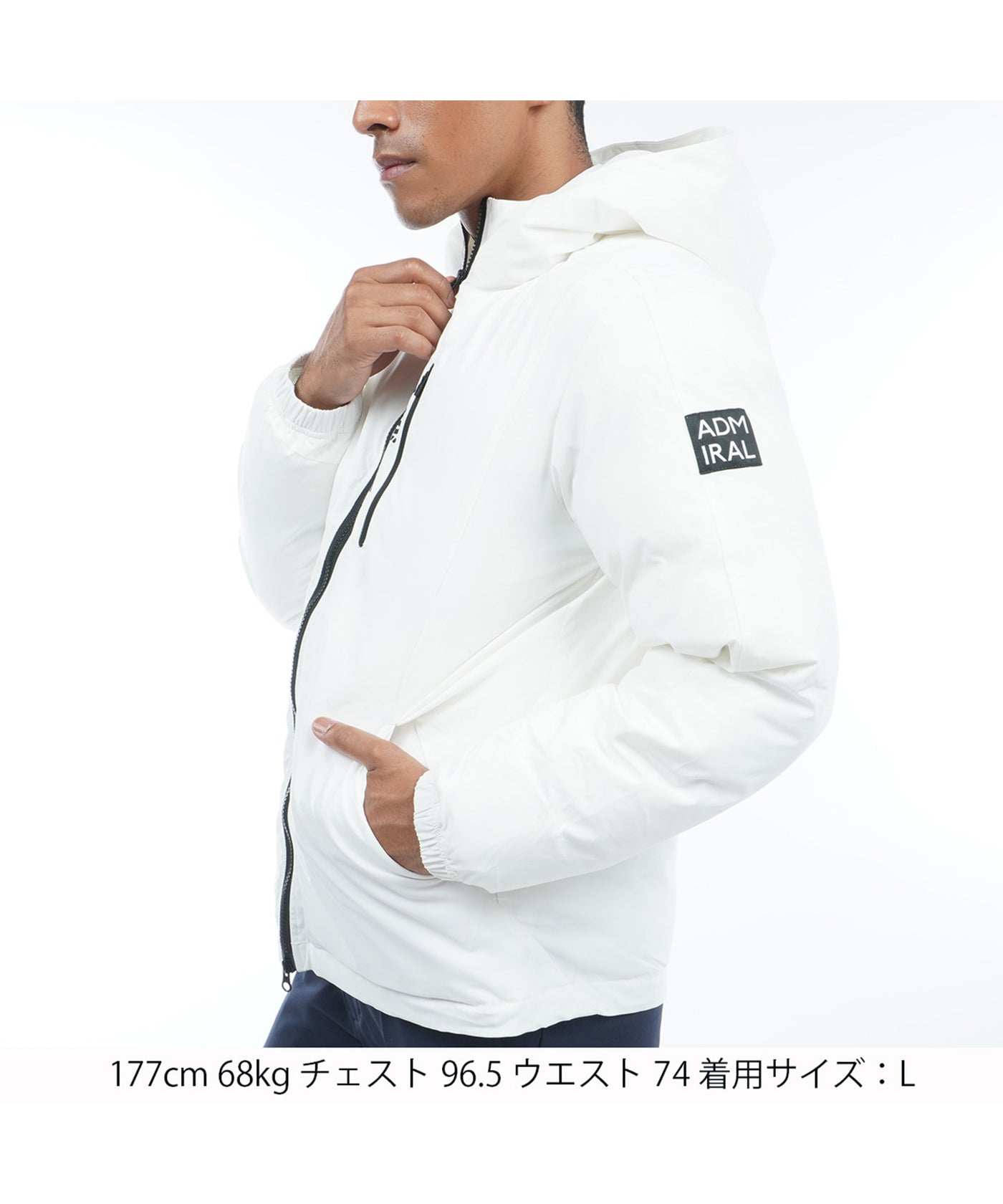 Admiral フード付きホワイトジャケット 軽量パデッド フーデッドジャケットADMA390 – ADMIRAL