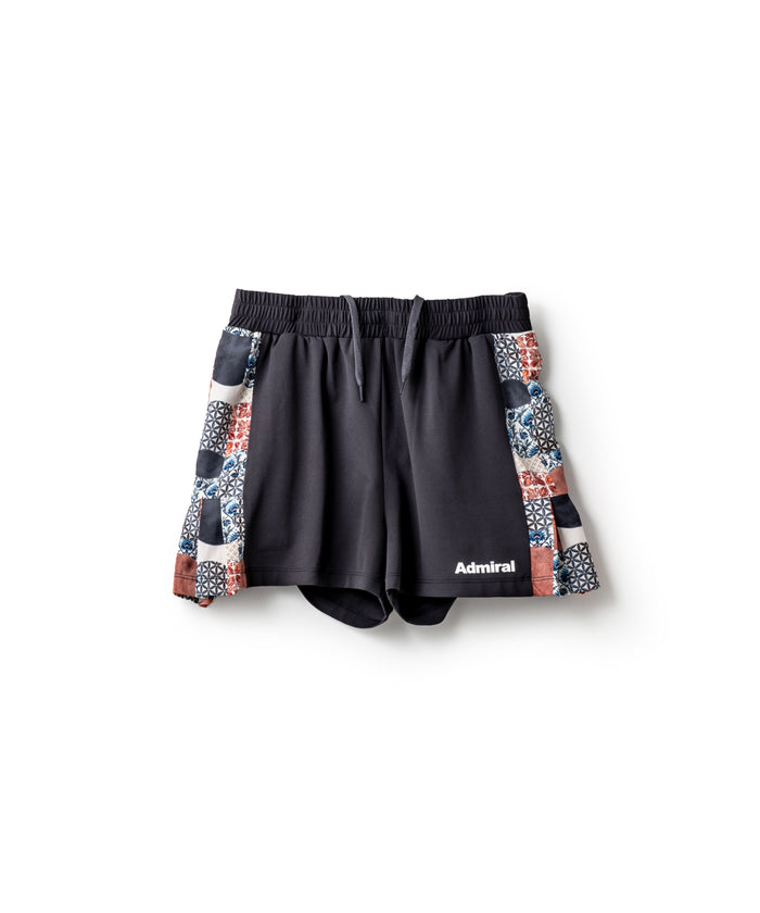 Side Hem Pleated Graphic Shorts ATLA435