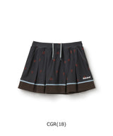 フラワーチェックタックプリーツスコート　ATLA658