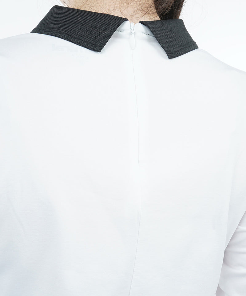 蓄熱保温性を備えたジャージー素材のシャツの白の着用裏