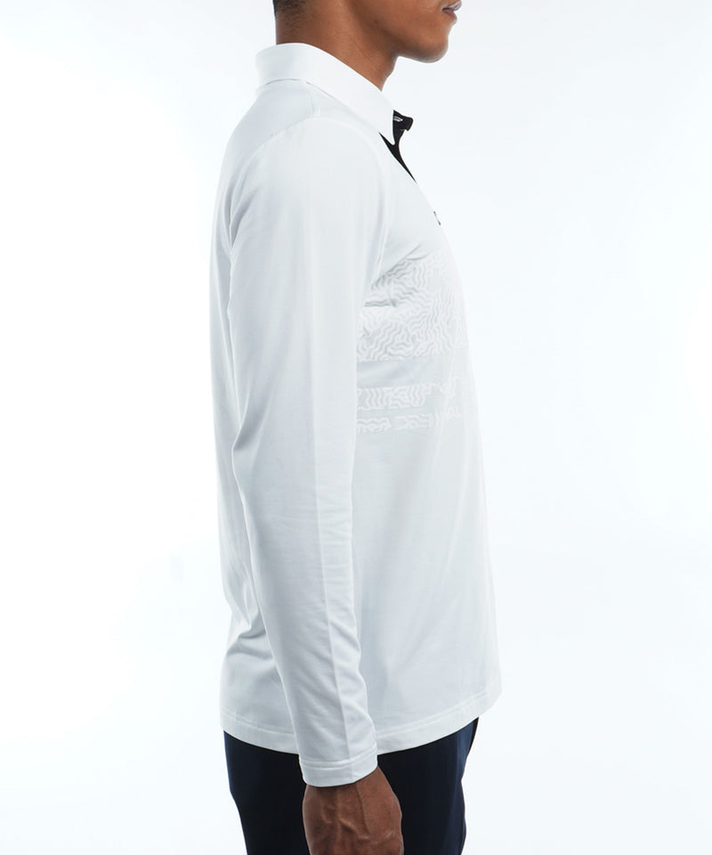 蓄熱保温性を備えたシャツの白の着用横
