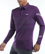 蓄熱保温性を備えたシャツの紫の着用前